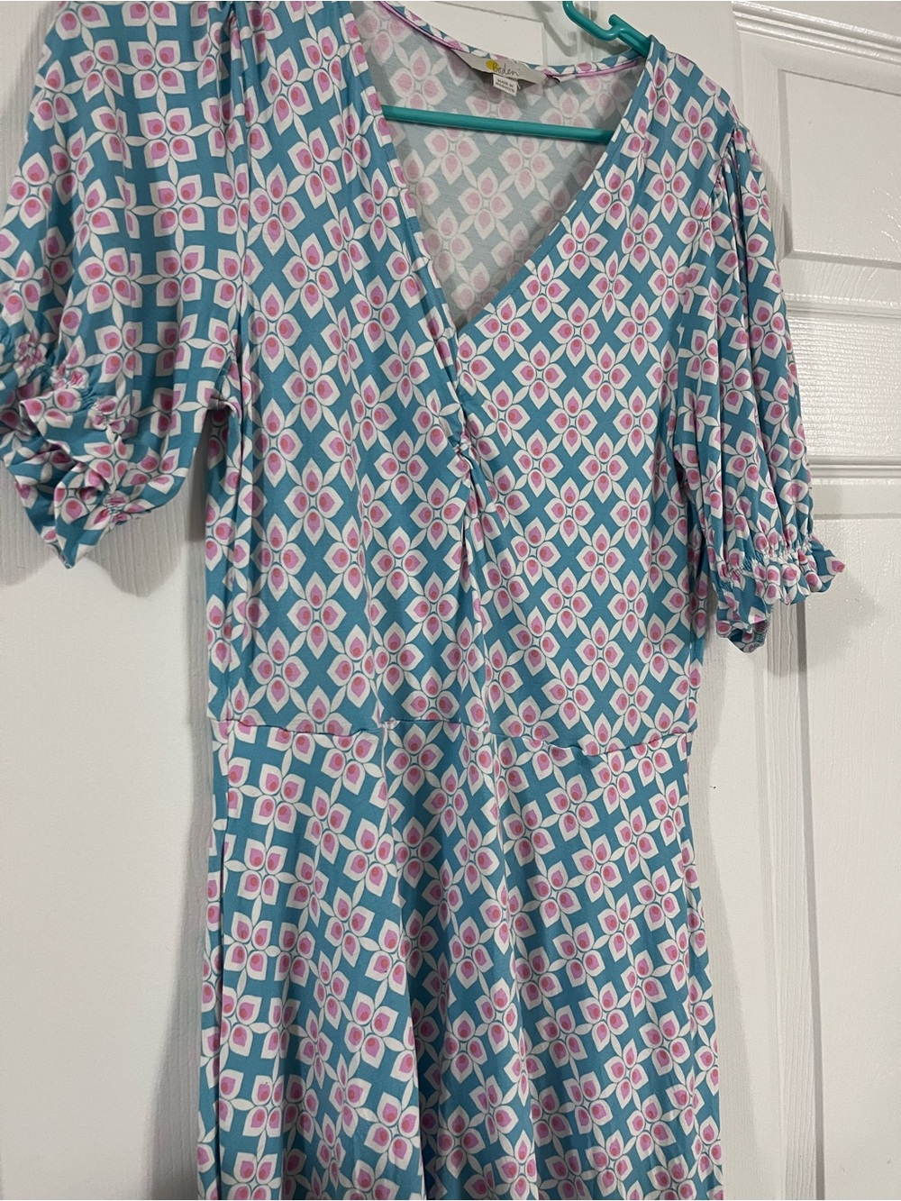 Boden Blue and Pink Floral-Patterned Dress - Picture 1 of 8